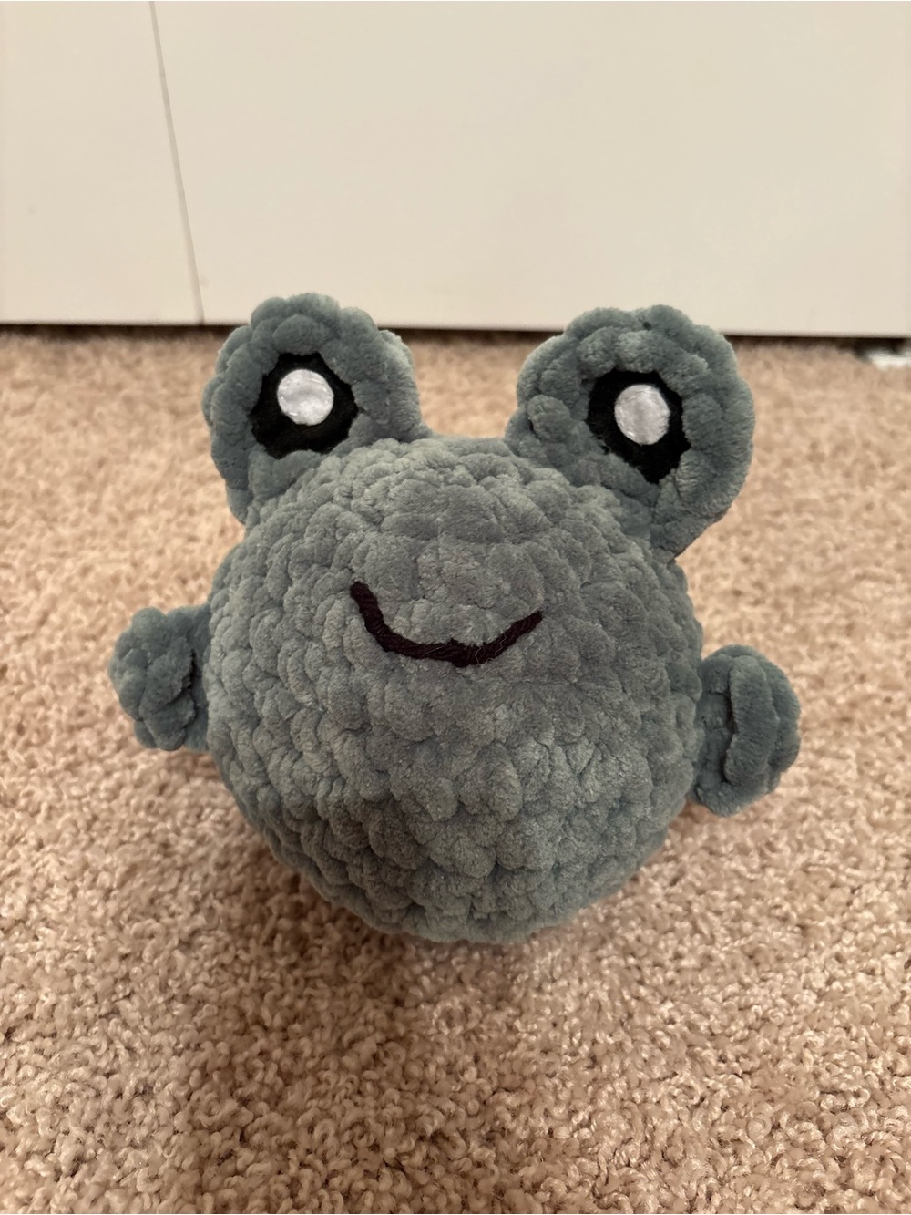 Plush Grey Frog Handcrafted Amigurumi